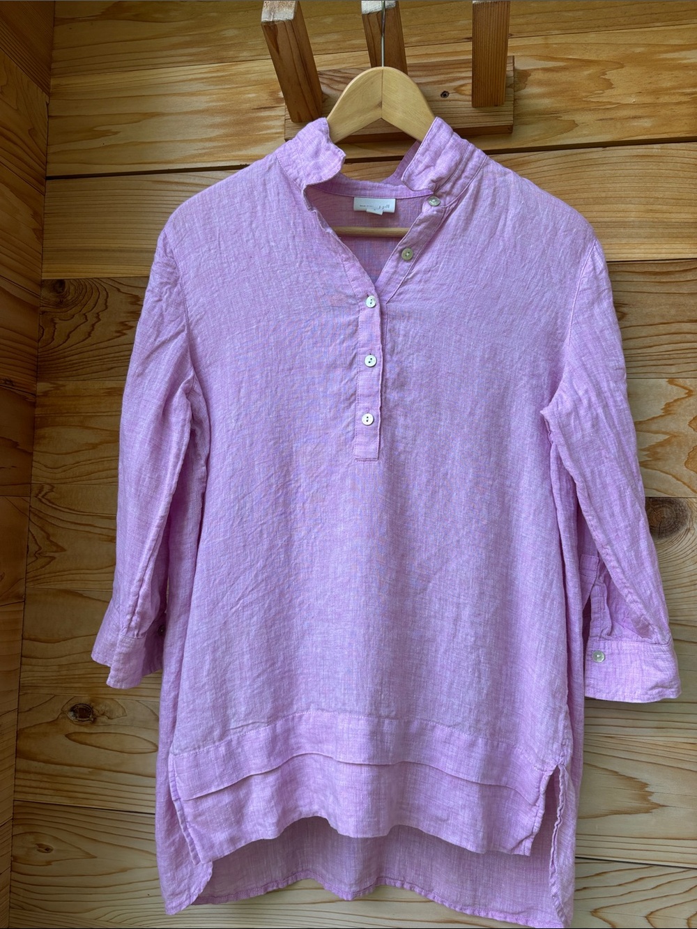 J. Jill 100% Linen Tunic Top
Pink Coastal Minimalist 3/4 Sleeve Blouse
Small